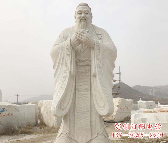 黄冈孔子古代名人石雕