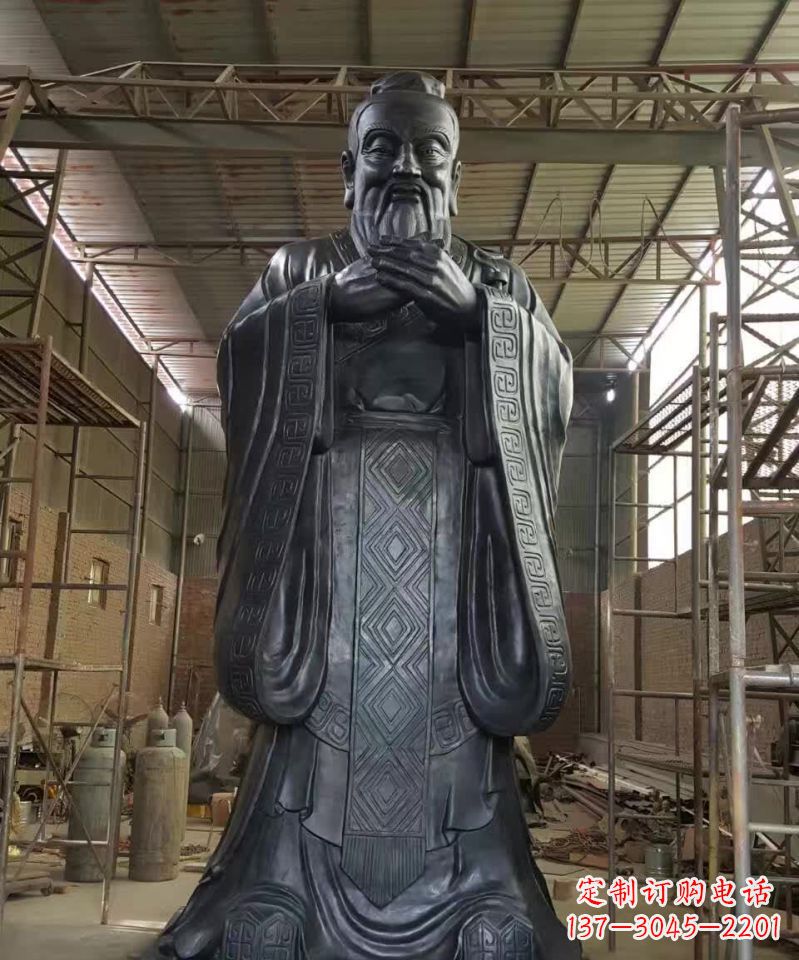 黄冈表彰传统文化,尊贵的孔子雕塑