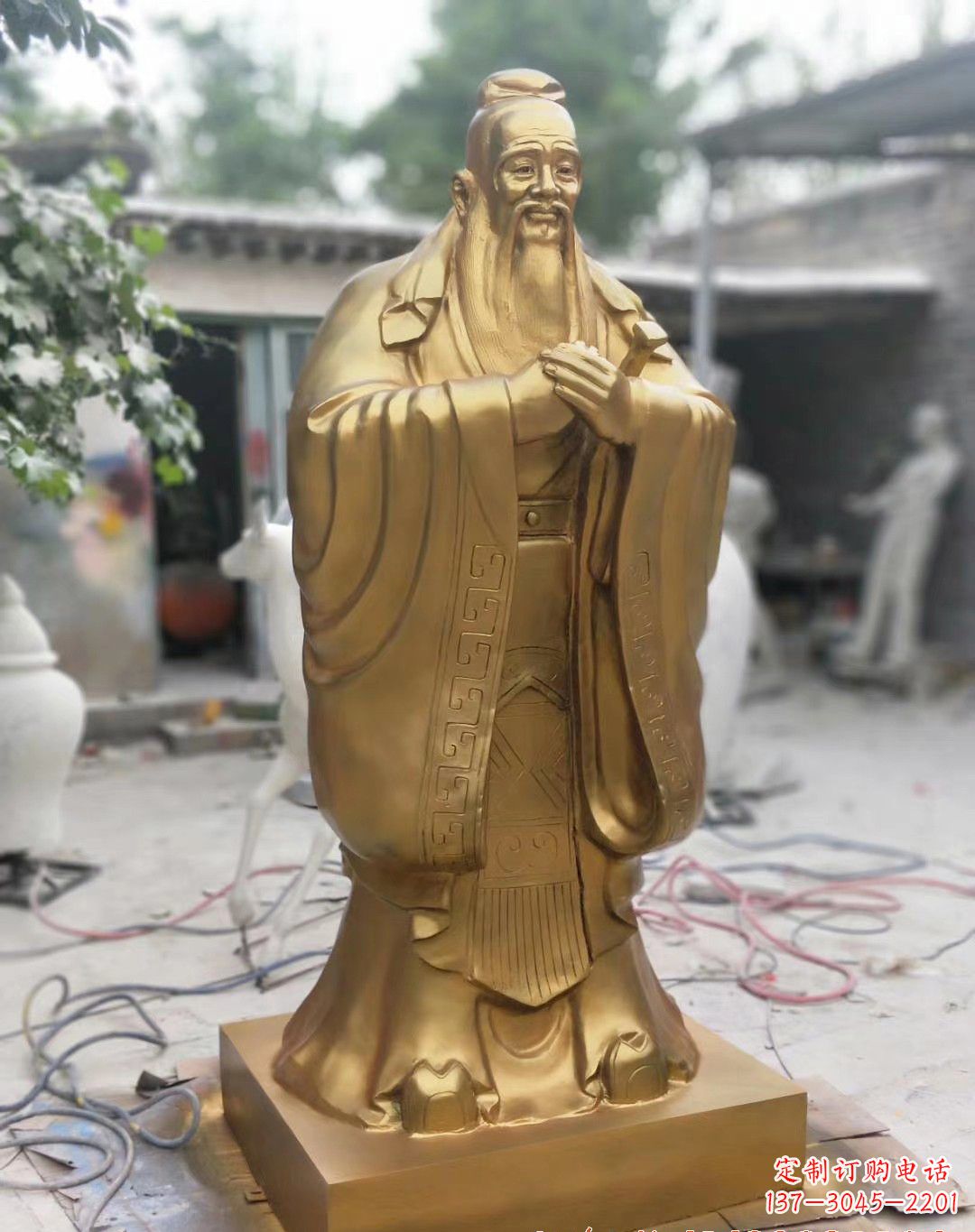 黄冈孔子铜雕像 (2)