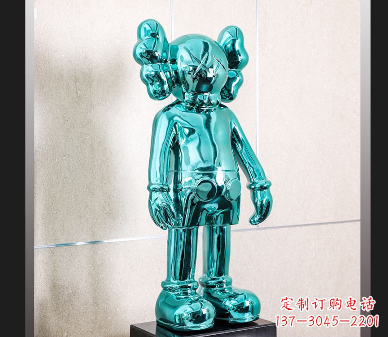 黄冈蓝色动漫不锈钢机器人雕塑