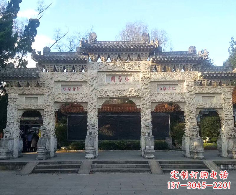 黄冈传承石雕牌坊楼,领雕塑带来您极致定制