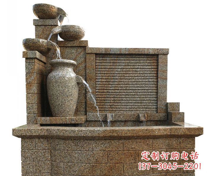 黄冈流水罐子水槽庭院流水摆件石雕 (2)