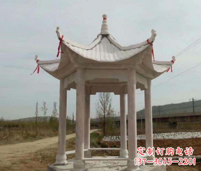 黄冈六角石雕凉亭 (2)
