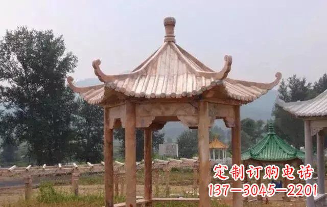 黄冈六角凉亭石雕