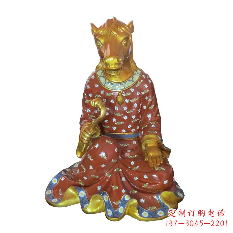 黄冈马-玻璃钢彩绘生肖雕塑