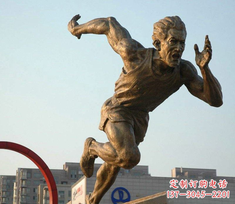 黄冈把运动热情融入铜雕-男人雕塑