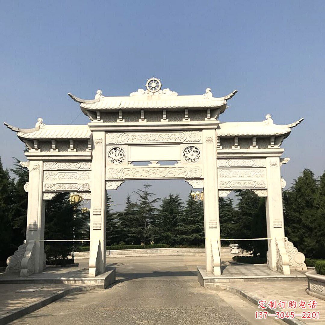 黄冈精致牌坊柱座石雕服务,古色古香装点璀璨文化