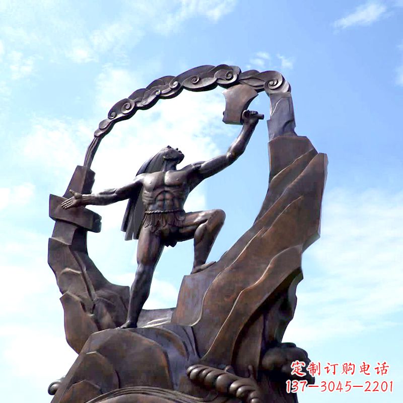 黄冈传承神话,展现气势—盘古大型景观雕塑