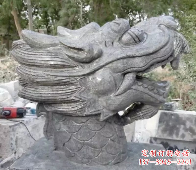 黄冈青石龙头雕塑