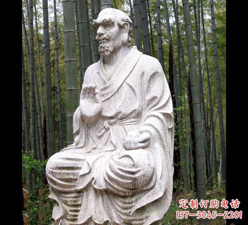 黄冈石雕达摩古代名人雕塑
