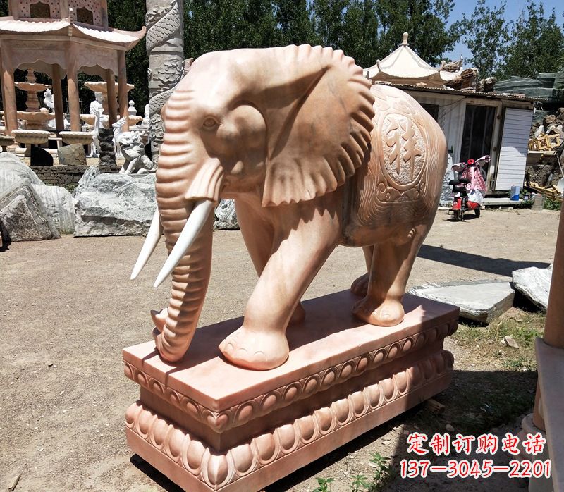 黄冈石雕大象櫈