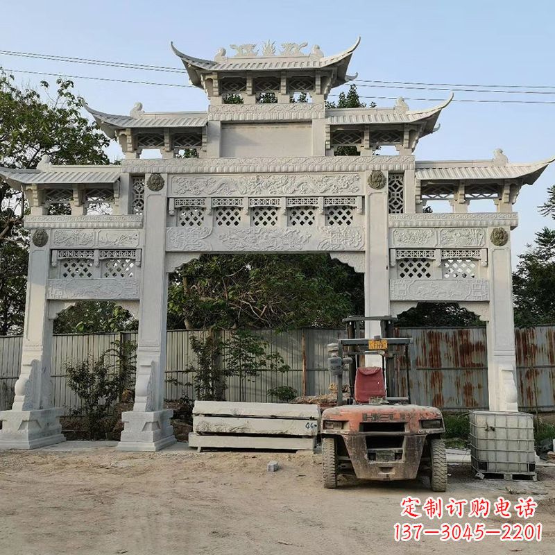 黄冈石雕牌坊楼兰雕塑产品介绍：