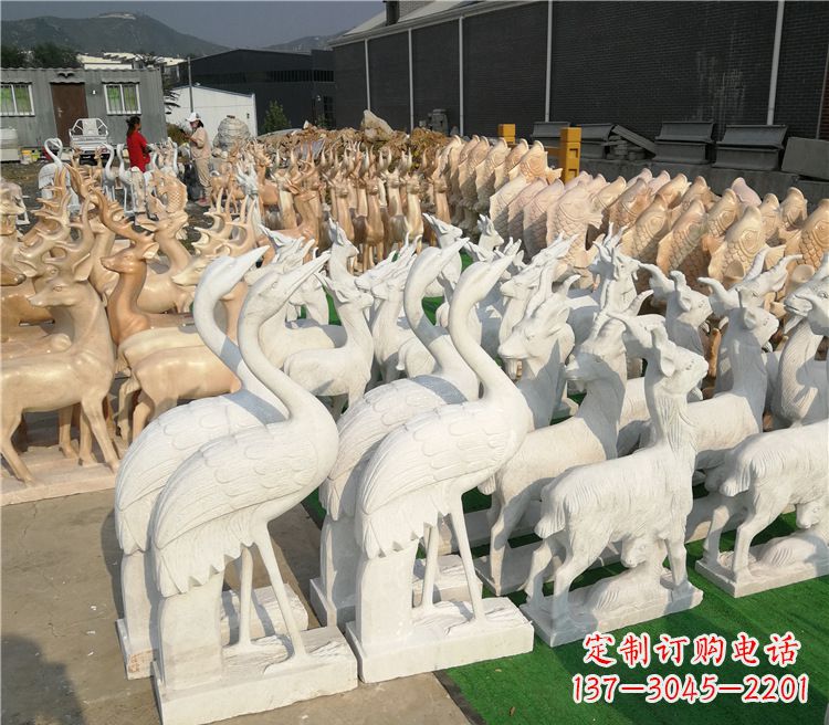 黄冈石雕仙鹤雕塑