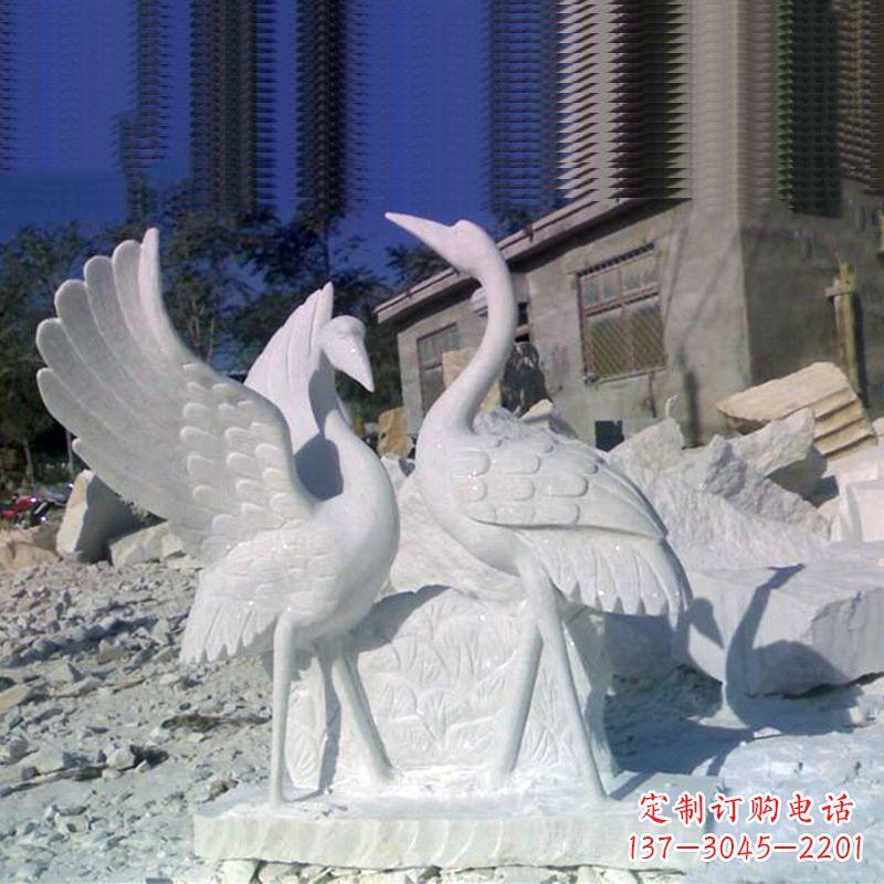 黄冈石雕仙鹤低头