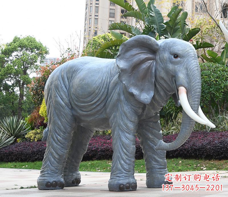 黄冈石雕小区动物大象
