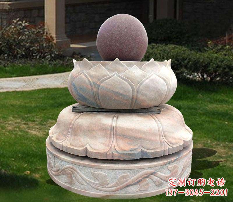 黄冈石雕小区风水球雕塑