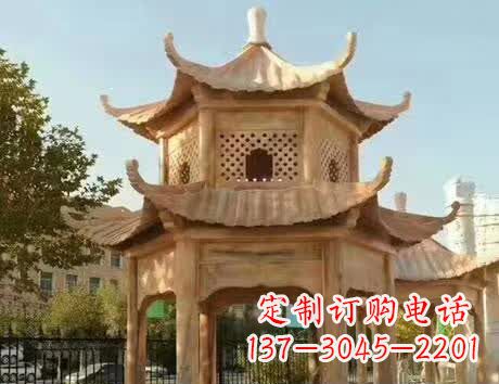 黄冈石雕小区景观双层凉亭