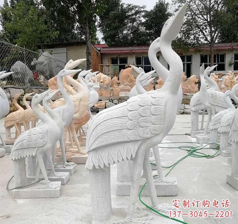 黄冈石雕小仙鹤