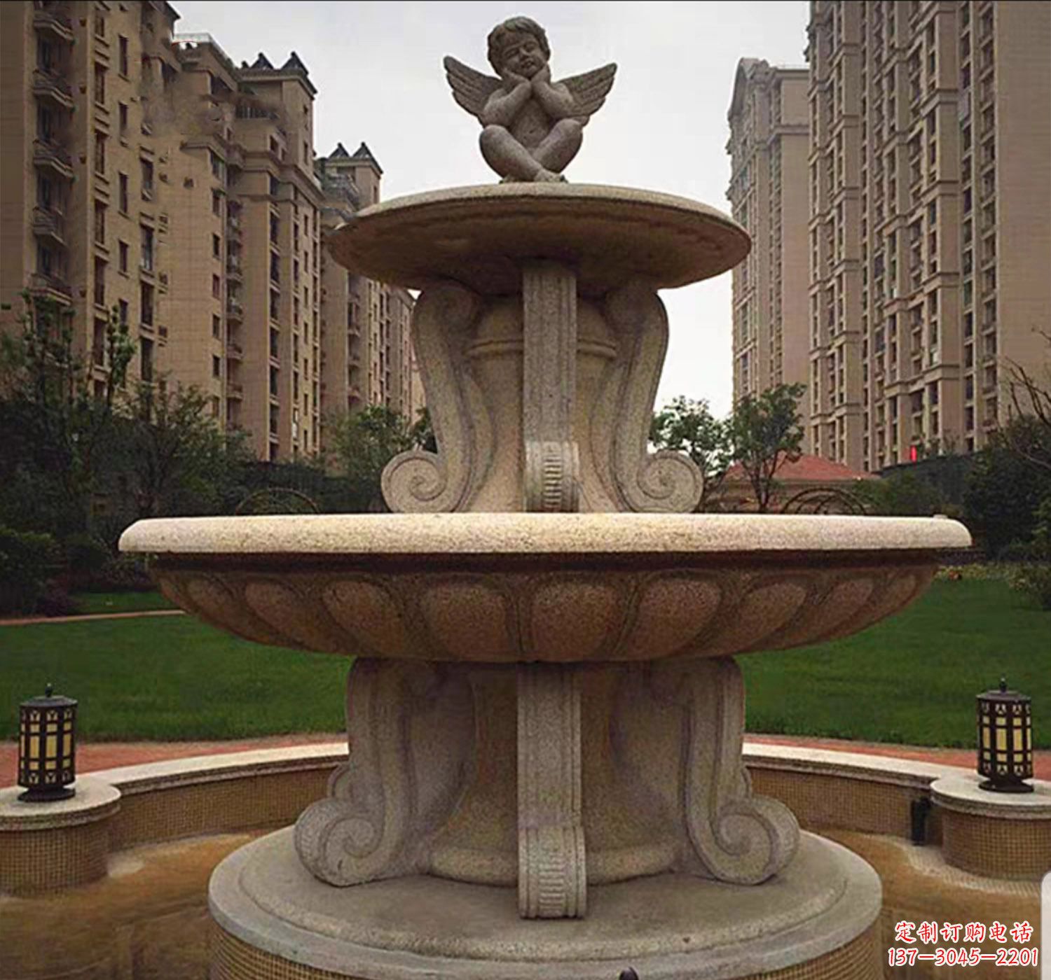 黄冈石雕鱼喷泉