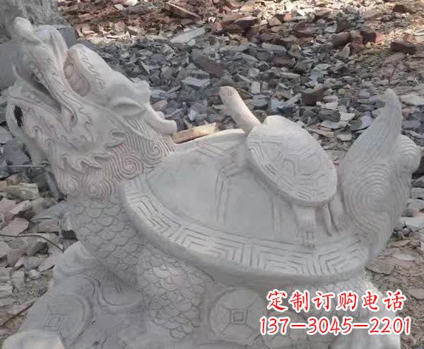 黄冈石雕招财神兽龙龟