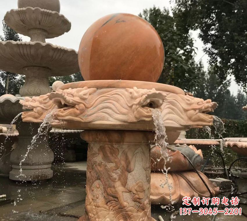 黄冈石雕自然流水喷泉
