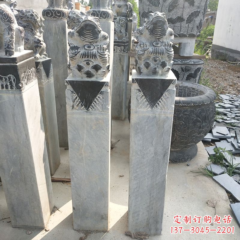黄冈拴马桩石雕