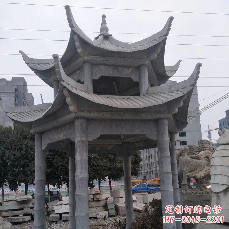 黄冈双层八角石雕凉亭