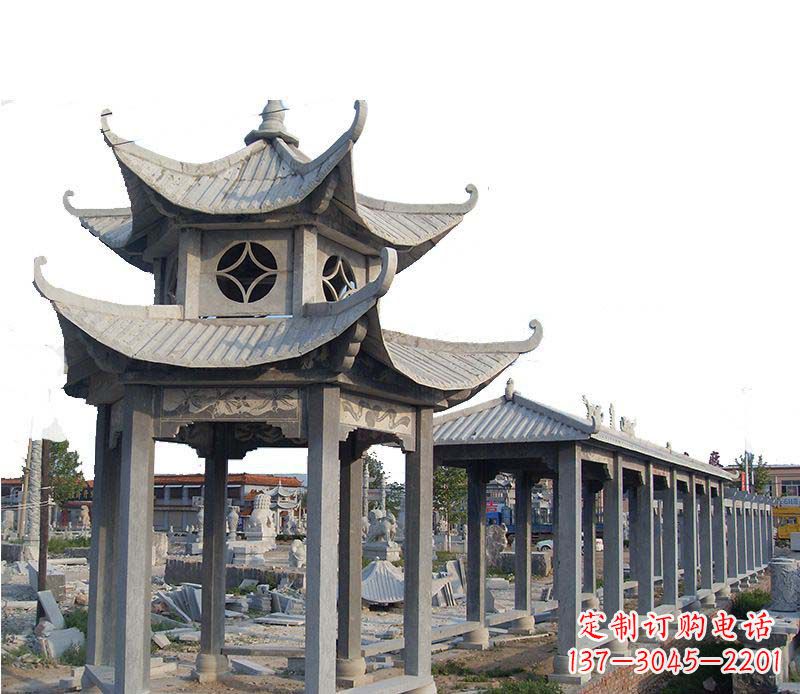 黄冈双层仿古凉亭石雕