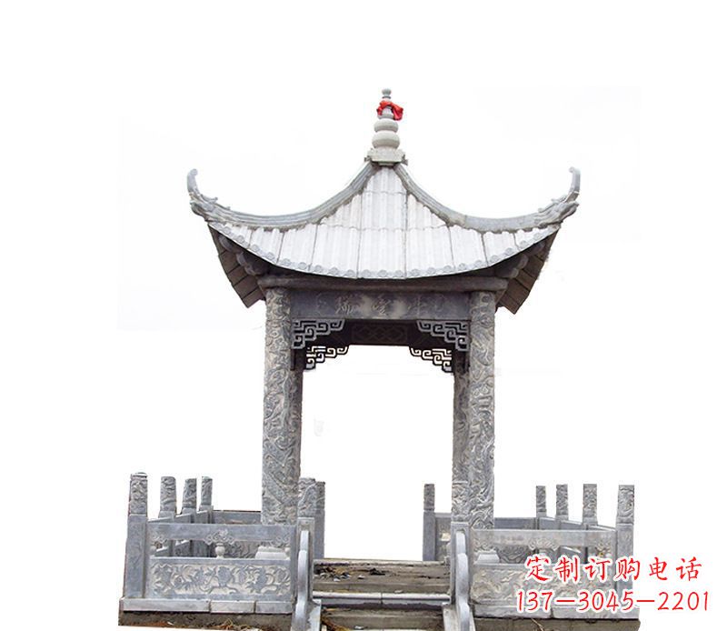 黄冈四角仿古石凉亭石雕