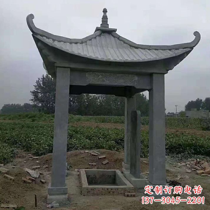 黄冈四角庭院石凉亭