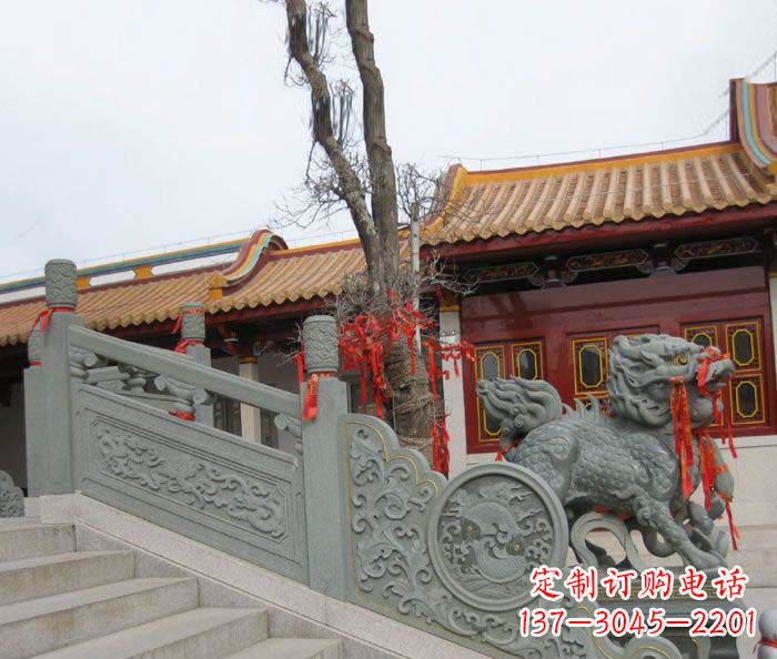 黄冈寺庙景观仿古石栏板
