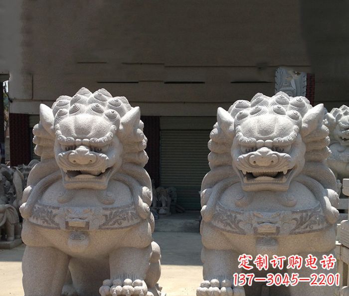 黄冈寺庙景观仿古镇宅石狮子