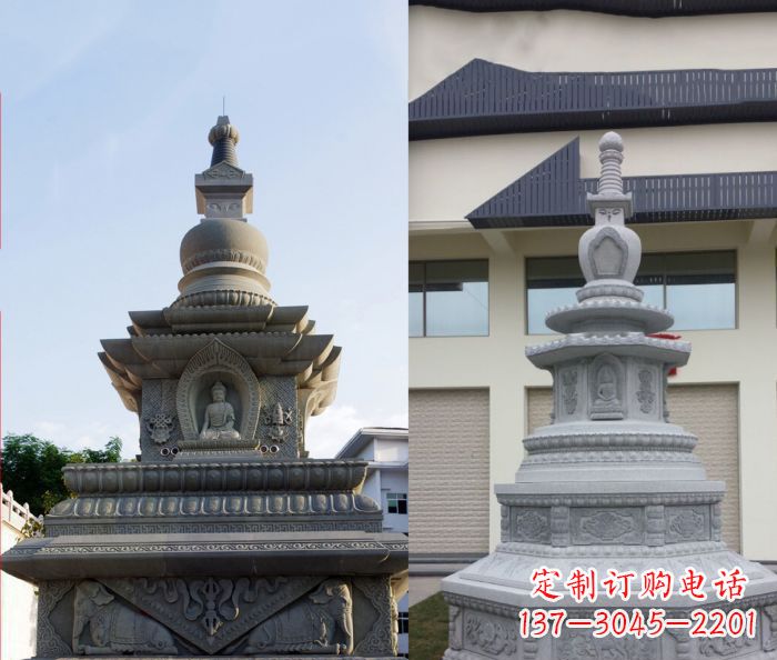 黄冈寺庙景观舍利塔石雕 (3)