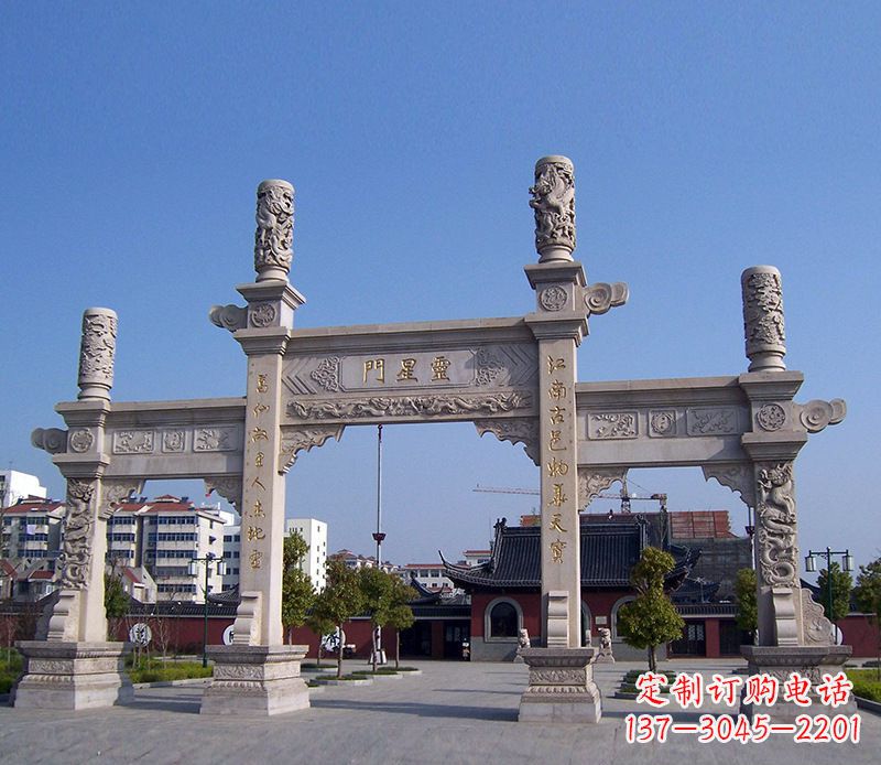 黄冈寺庙景观石牌坊