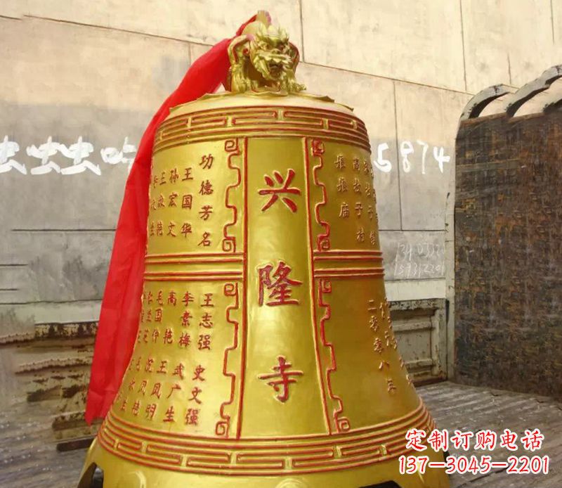 黄冈寺庙景观铜钟雕塑