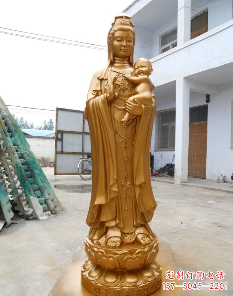 黄冈寺庙立式送子观音铜雕