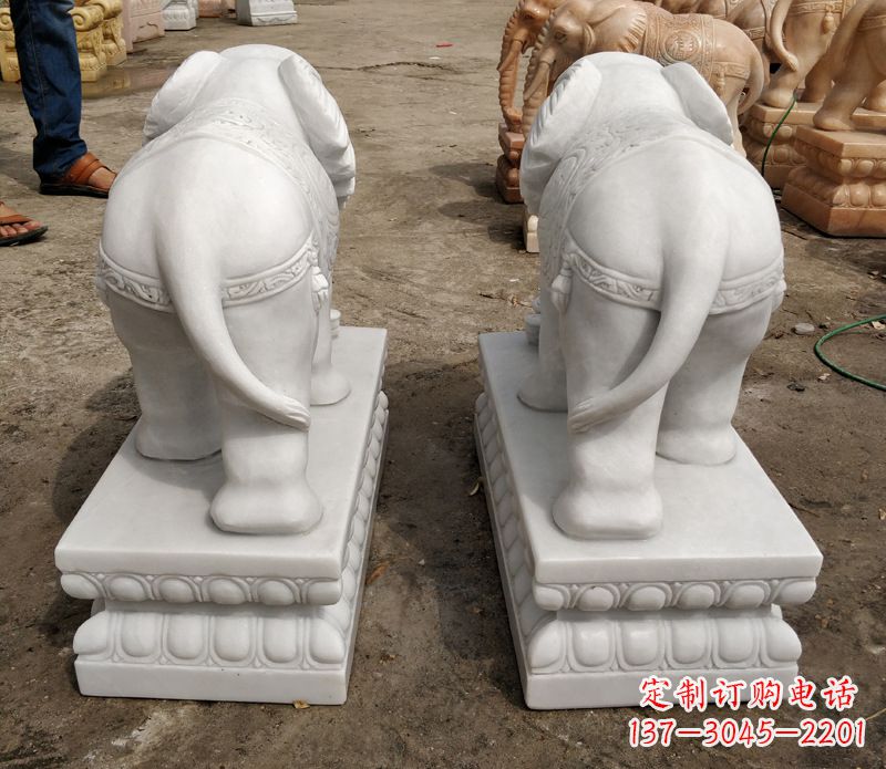 黄冈寺庙石雕大象