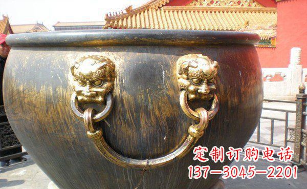 黄冈寺庙水缸铜雕 (3)