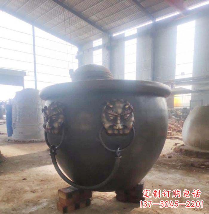 黄冈寺庙水缸铜雕