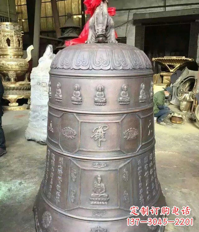 黄冈寺庙铜雕钟铸铜钟雕塑
