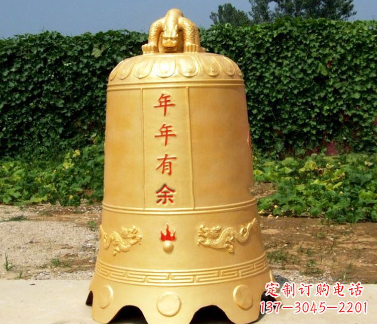 黄冈寺庙铜钟雕塑 (2)