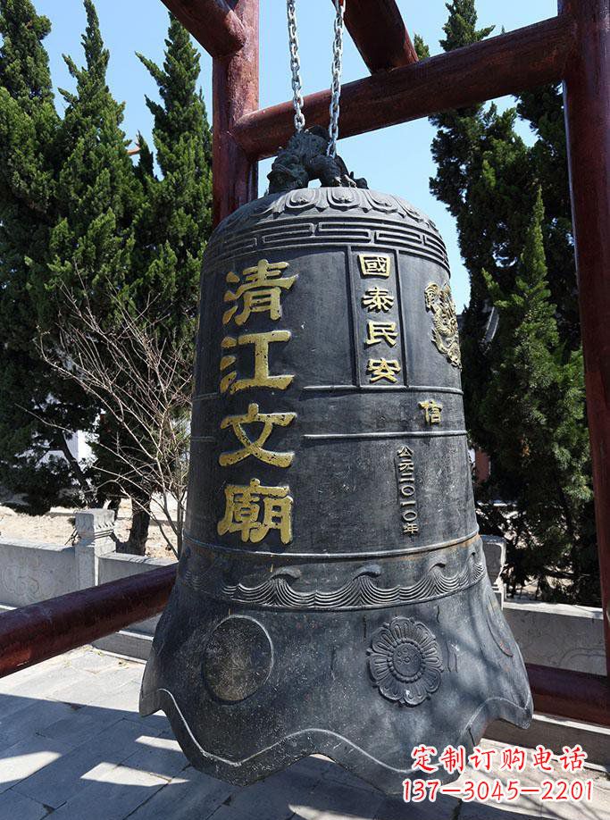 黄冈寺庙铜钟雕塑 (5)