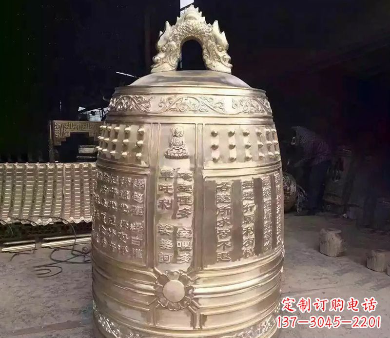 黄冈寺庙铜钟雕塑 (3)