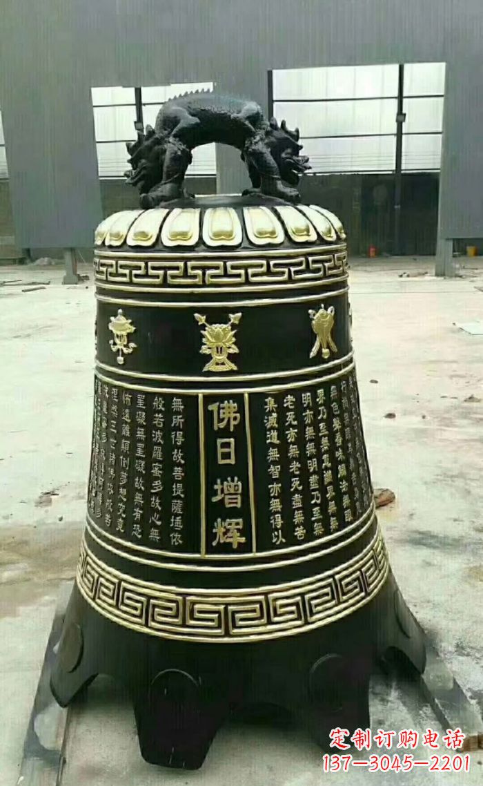 黄冈寺庙铜钟雕塑 (6)