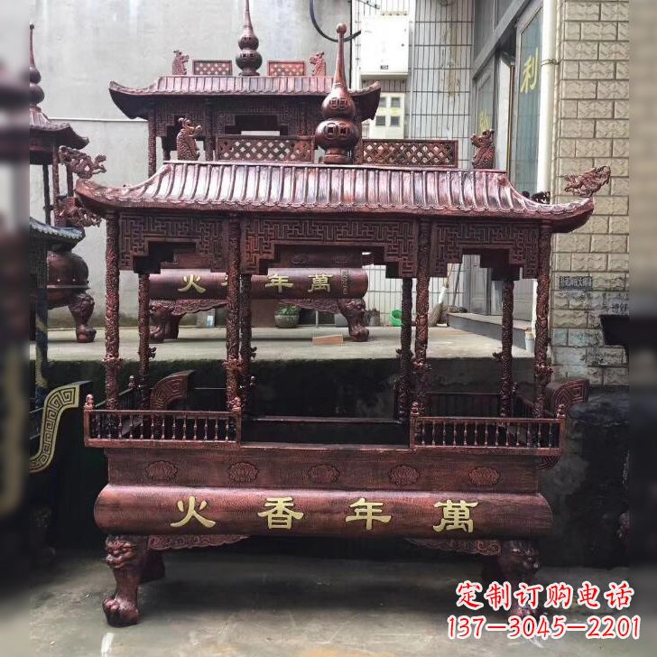 黄冈寺庙香火香炉雕塑