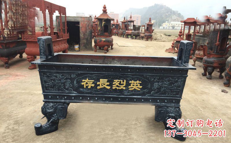 黄冈寺庙香炉铜雕 (4)