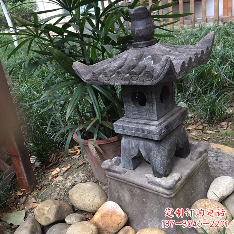 黄冈寺庙园林青石做旧仿古石灯
