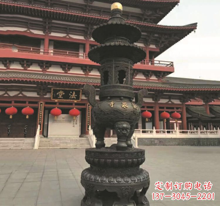 黄冈寺庙香炉铜雕222