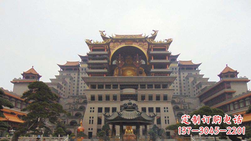 黄冈寺庙圆香炉铜雕