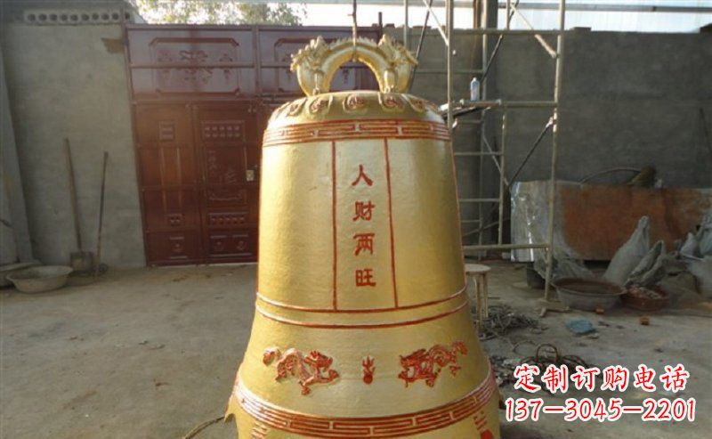 黄冈寺庙铸铜钟雕塑